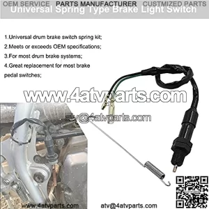 Motorcycle Universal Rear Brake Light Switch with Spring Kit for Honda Kawasaki Suzuki Yamaha Quad Bikes ATVs Scooters