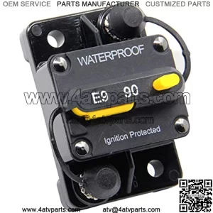 12V-48VDC 90 Amp Circuit Breaker, Marine Trolling Motors Boat ATV Manual Power Fuse Rest, Waterproof (90A)