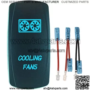 5 pin Laser Backlit Rocker Switch COOLING FANS 20A 12V On/off LED Light Toggle Switch (Blue)