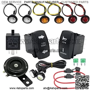Rocker Switch Universal Turn Signal Street Legal Led Reverse Kit fit for SXS ATV UTV