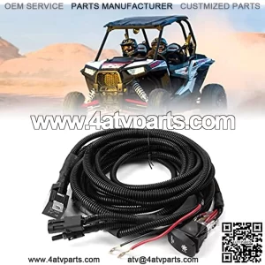 ATV UTV Fan Override Switch Kit with Relay LED Rocker Switch, Engine Cooling Wiring Accessories Compatible with Polaris RZR Ranger / Can Am X3 Maverick Defender Commander