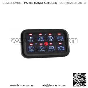 8 Gang Work Light on-off Control Switch Panel Kit for Can-Am Polaris RZR ATV UTV (For: More than one vehicle)