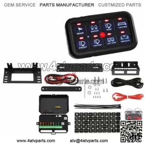 8 Gang Switch Panel Blue LED Back Light for Can-am Polaris RZR ATV UTV (For: More than one vehicle)