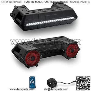 PATV65RGB ATV UTV Weatherproof Sound System - 6.5 Inch Speakers, 1.5 Inch Tweeters, Built-in Amplifier, Bluetooth, LED Lightbar, RGB Multicolor Illumination, Easy Installation