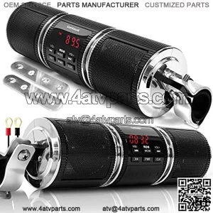 GoHawk RD8 Gen.2 Waterproof Bluetooth Motorcycle Stereo Speakers 7/8-1.25 in. Handlebar Mount MP3 Music Player Audio Amplifier System Scooter Bike ATV UTV Jet Ski, AUX in, USB, microSD, FM Radio