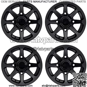 RT102 4pc 12in ATV Wheels 4x110 Rims | 12x7 | 5+2 Offset | For ATV UTV with IRS (Independent Rear Suspension), Compatible with Honda Kawasaki Yamaha Suzuki 4/110