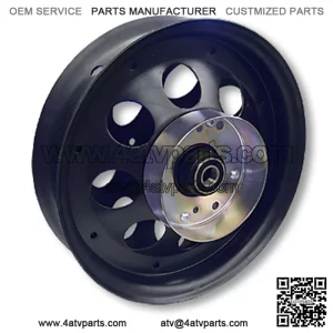 10?? STEEL WHEEL, BLACK OXIDE WITH 5/8?? ID PRECISION BALL BEARING & BRAKE DRUM