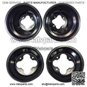 BLACK A5 10" FRONT 9" REAR WHEELS RIMS YAMAHA YFZ450 BANSHEE RAPTOR 700 660