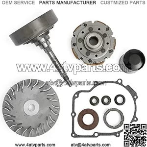 Clutch Kit for Yamaha 660 YFM660 2002-2008, 660 YXR660 2004-2007, Primary Clutch/Wet Clutch Cover Housing/Shoe Carrier/Bearing/Gasket/Flange Nuts/Oil Seal/Oil Filter