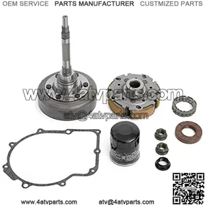 Wet Clutch Kit for 500 700, for Massimo, for Bennche, for Coleman, for Qlink Front Runner, for Supermach, Wet Clutch Cover Housing/Bearing/Shoe Carrier/Nuts/Gasket/Oil Seal/Oil Filter
