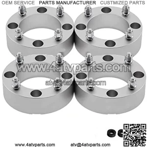 4pc Set of 1.5" Wheel Spacers for 2016-2021 Honda Pioneer 1000 and 2019-2021 Talon 1000R | 4x137mm Bolt Pattern, M12 x 1.5 Studs & 110mm Center Bore ATV Wheel Spacer [Silver]
