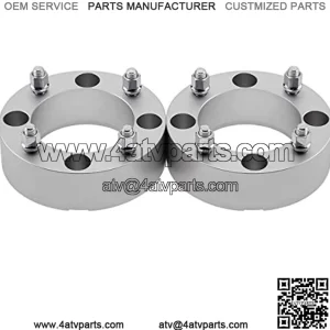 2pc Set of 1.5" Wheel Spacers for Outlander 400 + 500 + 650 + 800 | 4x137mm Bolt Pattern M10x1.25 Studs & 110mm Center Bore ATV Wheel Spacer [Silver]