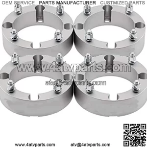 4pc Set of 2 Wheel Spacers for Polaris ACE + RS1 + RZR 570/800/900 | 4x156mm Bolt Pattern 3/8 x 24 Studs & 131mm Center Bore ATV Wheel Spacer [Silver]