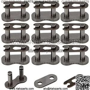 420 Chain Master Link Roller Chain Connector Link for 90cc 110cc 125cc Pit Dirt Bike ATV Quad Buggy Pack of 10