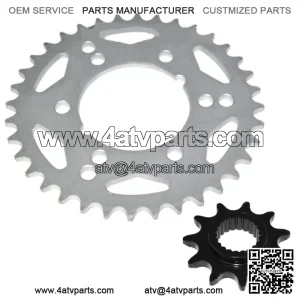 Front & Rear Sprockets Kit for Polaris Trail Blazer 250 2001 2002 2003 (For: Polaris)