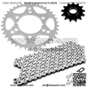 Non O-Ring Drive Chain & Sprockets Kit for Polaris Scrambler 400 4x4 1996 - 1999 (For: Polaris)
