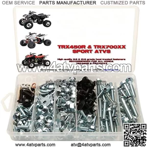 Brand 120pc Bolt Kit. Fits: Honda TRX450R TRX450ER & TRX700XX Maintenance & Restoration Fasteners ATV Quad