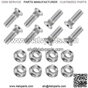 8x Front Rear Studs & Flange Nuts for Polaris Big Boss 250 4x6 6x6 1989-93 3/8"