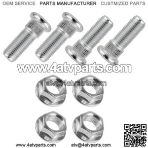 4x Front Rear Studs & Flange Nuts for Polaris 7515523 7547211 3/8"