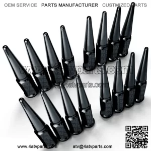 16pc Black 12x1.25mm Spike Lug Nuts Fits Kawasaki Teryx 4 Mule 4000 3000 2500
