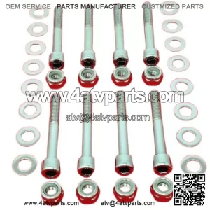 HONDA TRX450R 450ER 400EX 400X 300X 300EX POLISHED STAINLESS A-ARM BOLT KIT SET