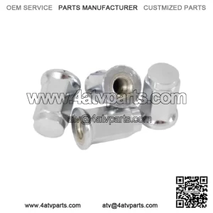 4 pack of NEW ITP Chrome Flat Base 10mm x 1.25 Lug Nut Parts ATV & UTV 10x1.25