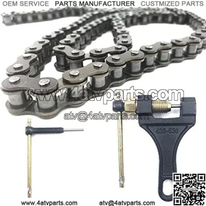 420 Motorcycle Chain - 420 Standard Roller Chain 132 Link + Chain Breaker for 110Cc 125Cc Dirt Pit Bike Atv Quad Go Kart.With Chain Breaker For 420-530 Dirt Bike