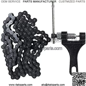 420 Motorcycle Chain Standard Roller Chain 132 Link with Chain Breaker for Dirt 110cc 125cc Moto Bike Quad TaoTao ATV