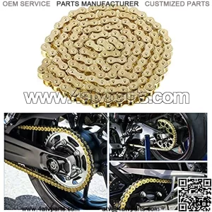 Motorcycle 420 Chain Standard Roller Link Chain Fit for 50cc 70cc 110cc 125cc Dirt Pit Bike ATV Quad Scooter Mini Bike Go Kart