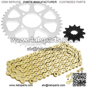 Drive Chain W/Front Rear Sprockets Kit for Kawasaki KEF300 Lakota 300 1995-2003