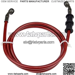 120cm Motorcycle Front Brake Line, Braided Steel Oil Hose Line Colorful Brake Clutch Pipe for Dirt Bike ATV Moped Scooter and Banjo Bolt(Red)