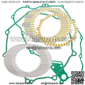 Clutch Friction Plates And Gasket Kit for Kawasaki KFX450R KSF450B 2008-2014 (Fits: Kawasaki)