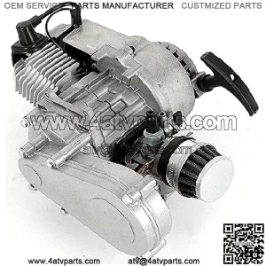 49cc 2-Stroke Engine Motor, Pull-Start Pocket Bicycle Motor with Air Cooling System for Mini Off-Road Vehicle Atv Pocket Bike