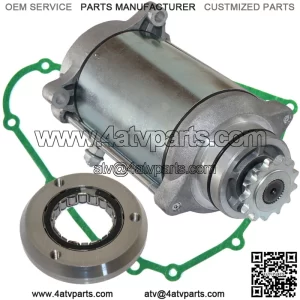 Starter & Clutch Bearing for Kawasaki Bayou 300 KLF300 2X4 1989-2004 W/Gasket (Fits: Kawasaki)