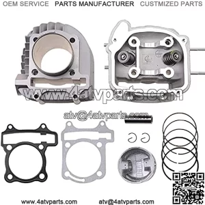 62.5mm Big Bore Complete Cylinder and Cylinder Head Rebuild Kit Replacement for 4 Stroke GY6 170cc 180cc 200cc 1P63QML Engine Chinese ATV Quad 4 Wheeler Go Kart Scooter