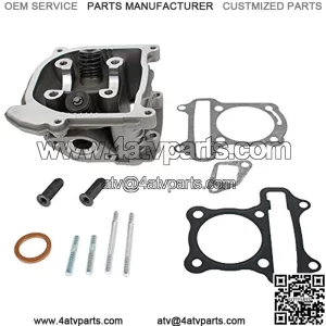 ATGT-12Z GY6 49cc 50cc to 100cc Scooter Engine 50mm Cylinder Head Assy with Valves Set for 139QMB 139QMA Chinese Moped ATV Go Kart Quad (Non EGR Type, 69mm Valves)