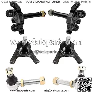 Complete Front Left & Right Wheel Steering Knuckle Spindle and Ball Joints with M12 Steering Tie Rod Assy Kit for ATV Buggy Dirt Pit Bike Scooters