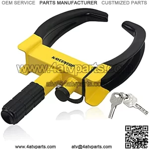 Wheel Clamp Lock Universal Security Tire Lock Anti Theft Lock Fit Most Vehicles Max 10" Tire Width and 7" Reach for Trailers SUV Boats ATV's Motorcycles Golf Cart Great Deterrent Bright Yellow/Black