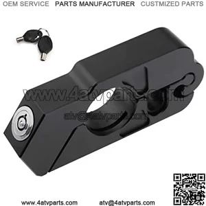 Universal ATV Alloy CNC Handle Throttle Grip Security Lock with 2 Keys,Motorcycle Lock - A Grip/Throttle/Brake/Handlebar Lock Moped (Black)