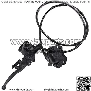 Rear Hydraulic Disc Brake for Left Hand with Brake Pad, Master Cylinder, Caliper, Hydraulic Brake, Hose,Assembly with Brake Pads for 50cc, 70cc, 90cc, 110cc, and 125cc ATV Quad,Black