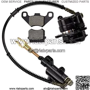 Rear Disc Brake Master Cylinder Caliper With Replaced Disc Brake Pad for 50cc 70cc 90cc 110cc 125cc Chinese TaoTao 110cc Peace Motorsports Quad Coolster 3050HD ATV Kids Four Wheeler