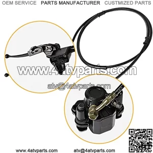 Left Rear Hand Brake Hydraulic Disc Brake Master Cylinder Caliper Assembly with Brake Pads for Chinese ATV Quad TaoTao Buyang Coolsport Kazuma 50 90 110 125 CC
