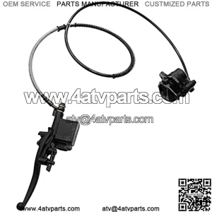 Rear Hydraulic Disc Brake System Caliper, PRO BAT, ATV Quad Rear Hand Brake Assembly Master Cylinder Caliper Come with Brake Pads for 50cc 70cc 90cc 110cc 125cc 150cc Quad Bike ATV Buggy, Black