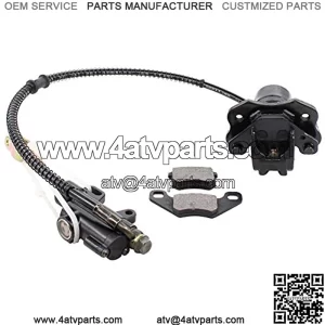 Rear Disc Brake Master Cylinder Caliper Assembly for 50cc 70cc 90cc 110cc 125cc Chinese Pit Dirt Bike Motorsports Quad Coolster ATV with Brake Pad