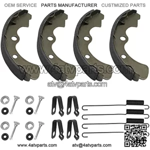 Front Brake Shoes Springs Pins Left&Right for Kawasaki Mule 3000 3010 3020 4000 4010 KAF620 KAF950 Diesel 2001-2021