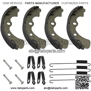 Front Brake Shoes Springs Pins Left&Right for Kawasaki Mule 2520 2510 2500 2030 2020 2010 1000 Diesel KAF450 KAF540 KAF620 KAF950 1988-2000