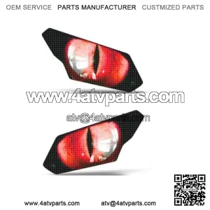 UTV Headlight Eye Graphics Kit Decal Cover For Can Am Maverick X3 ECLIPSE RED