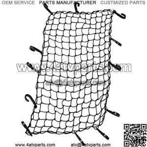 Small Mesh Cargo Net 22"x38" Stretches to 44"x76" Luggage Bungee Cargo Netting for Car ATV Boat SUV Van Trailer Snowmobile