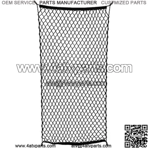 Cargo Net with Fasteners and Hardware, 24 x 45in (Stretches to 60in Long) ?C Trailer, SUV, Motorcycle, ATV, Roof