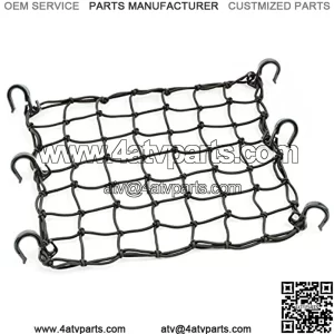 50152 Black 15"X15" Cargo Net featuring 6 Adjustable Hooks & Tight 2"x2" Mesh